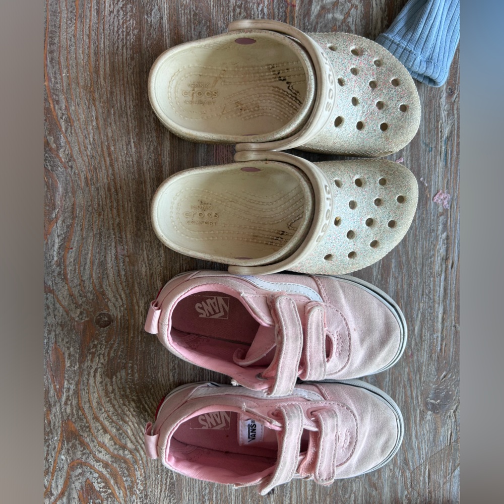 Toddler Girls size 10 Crocs & Vans